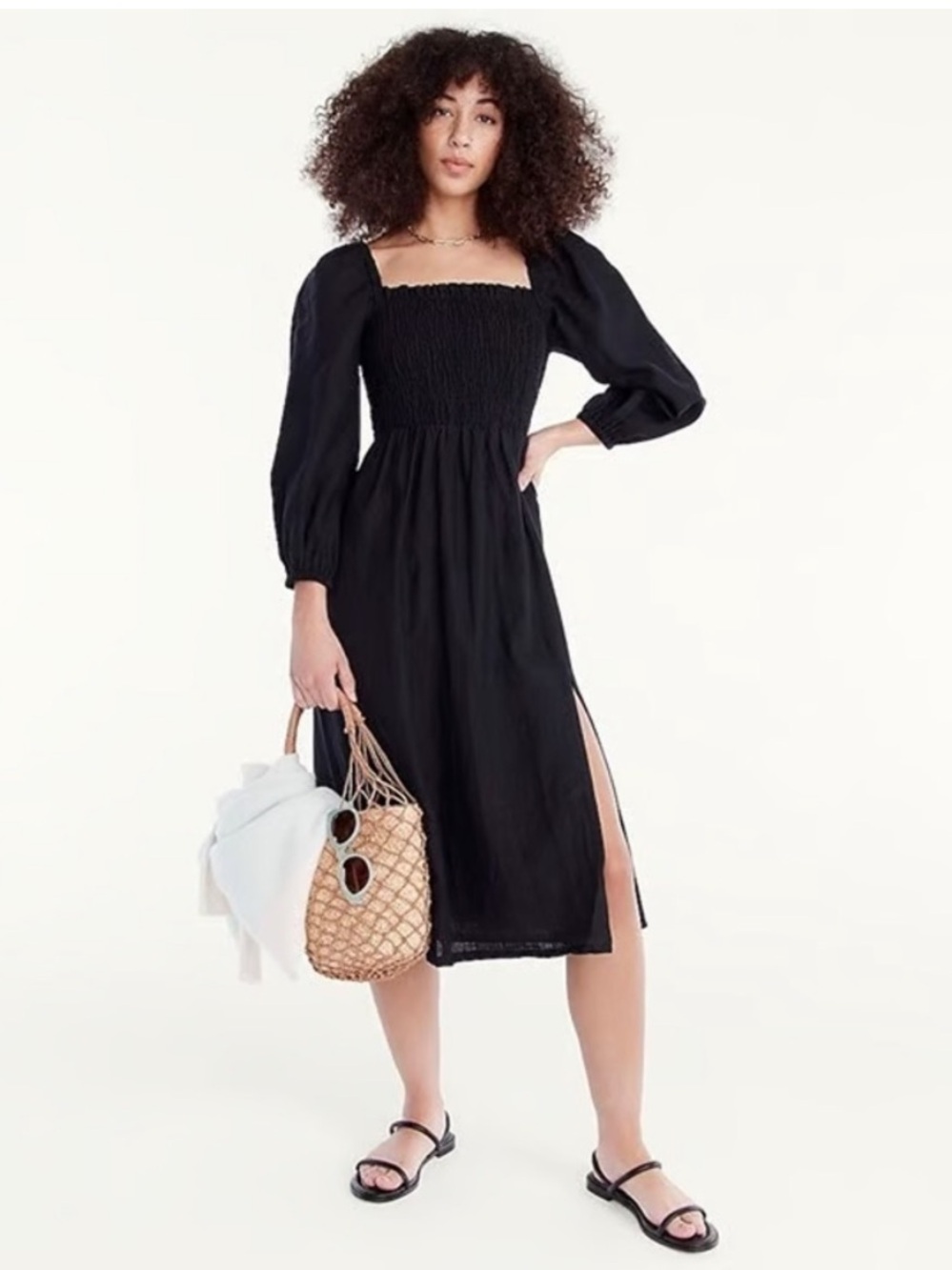 J.Crew Linen Squareneck Dress